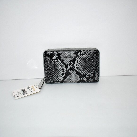 Michael Kors Zip Snake Card Case in Quarry Grey #32F4SJ6DOT NWT Details: Materia - Picture 1 of 5